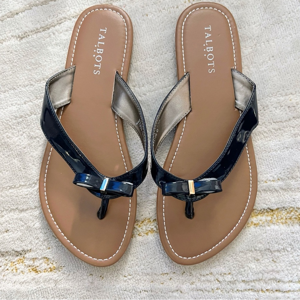 Talbots Bow Slippers Size 8